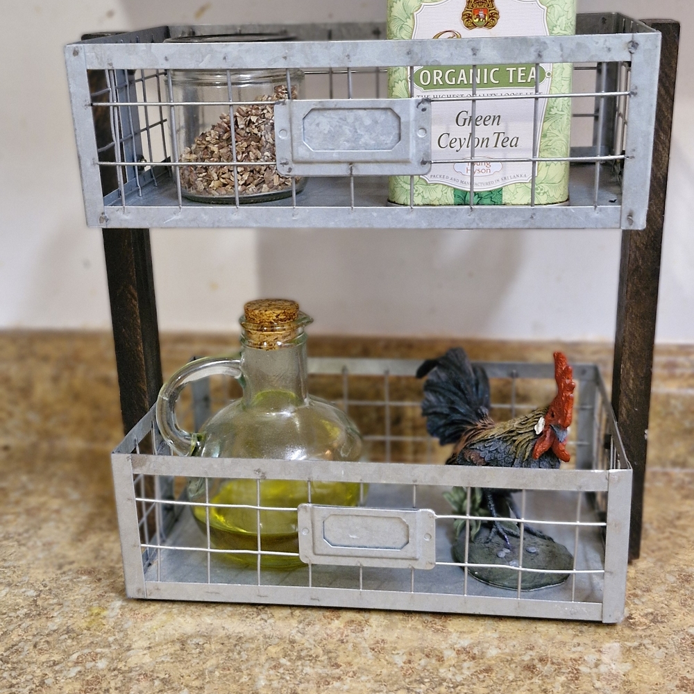 Galvanized Rea Dunn Two Tier Kitchen Organizer